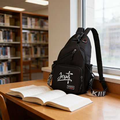 A Large Capacity Crossbody Bag Featuring a Print, with an Adjustable Strap, Lightweight And Foldable, Ideal for Outdoor Adventures, Work, And Everyday Use, Making It an Excellent Gift for Valentine'S Day Or for Christians