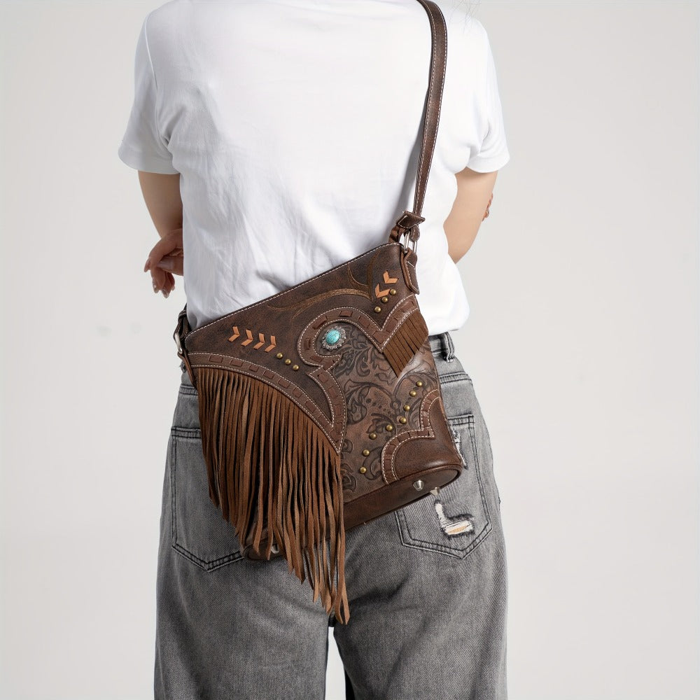 Western Style Women'S Fashion Tassel Crossbody Bag Handbag Women'S Wallet Rural Daily Use Shoulder Bag