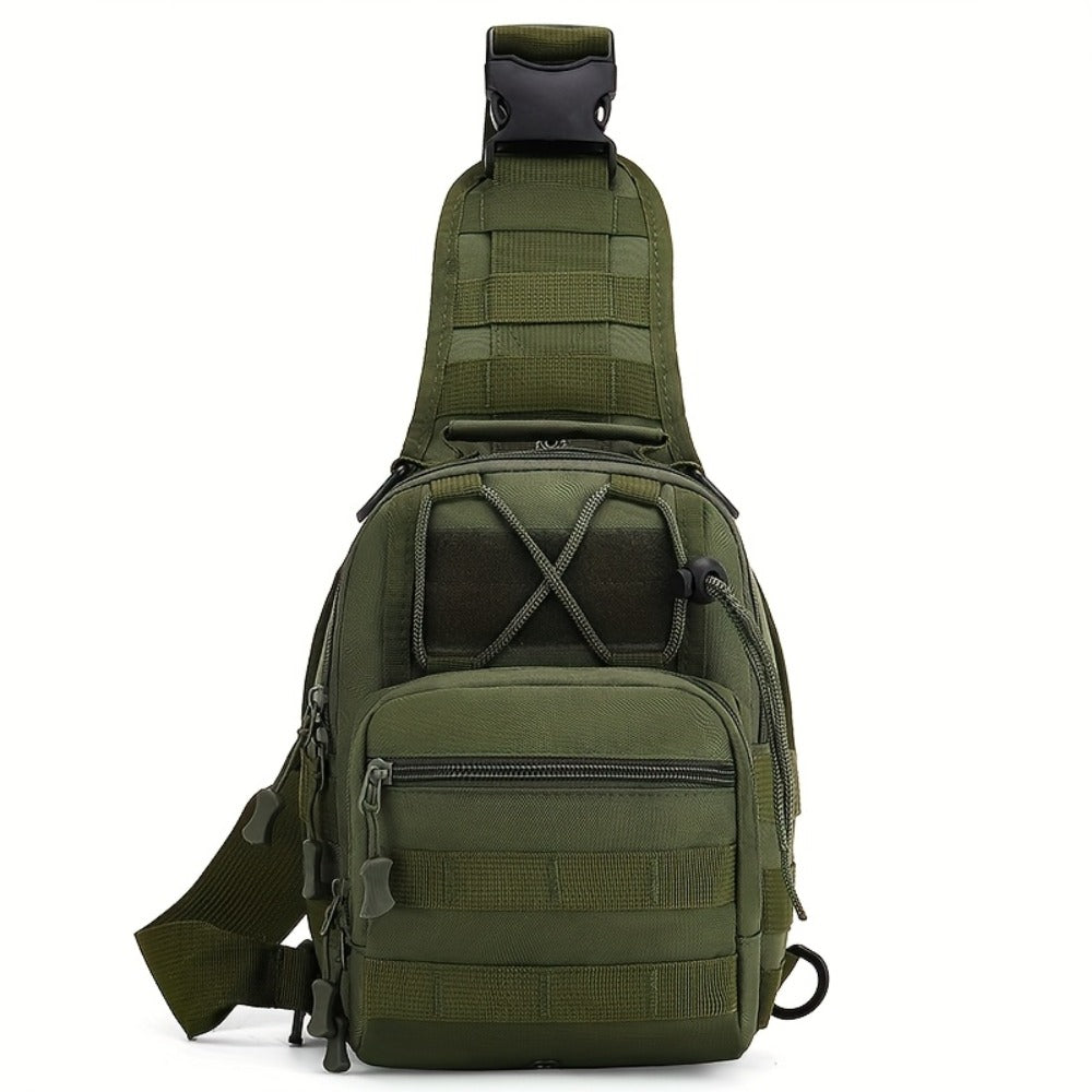 Men's Chest Bag, Durable Oxford Cloth, for Camping, Outdoor Travel, and Cycling, Crossbody Bag with Phone Pocket, Outdoor Leisure Single-Pack Backpack