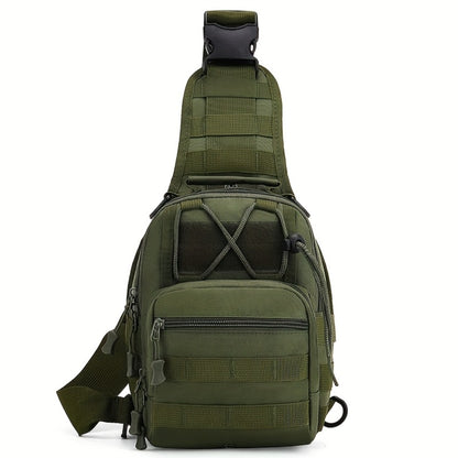 Men's Chest Bag, Durable Oxford Cloth, for Camping, Outdoor Travel, and Cycling, Crossbody Bag with Phone Pocket, Outdoor Leisure Single-Pack Backpack