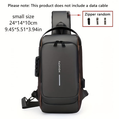 Anti-Theft Backpack, High-Capacity Adjustable Crossbody Backpack | Men'S, Anti-Theft Password Lock, Durable Fabric, Multi-Compartment Design, Secure Zipper Closure, Secure Travel Bag, It'S an Excellent Gift for Your Family And Friends