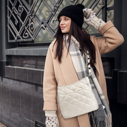 Lychii Quilted Crossbody Bag, Puffer Shoulder Bag, Tote Bag with Zipper, Fashion Quilted Ladies Handbag
