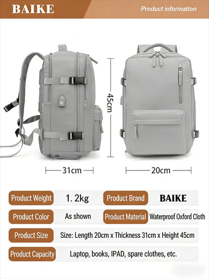 Vacuum Compression Backpack (with Air Pump) Travel Rucksack, Large Capacity and Durable for Business Trips, Hiking and Camping