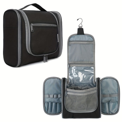 Women' Large Hanging Toiletry Bag - Large Capacity Travel Cosmetic Organizer with Hanging Hook & Top Handle, Lightweight Suitable for Holiday Trips, Zipper Closure, Multiple Pockets, Portable Makeup Case for Daily Commute and Storage