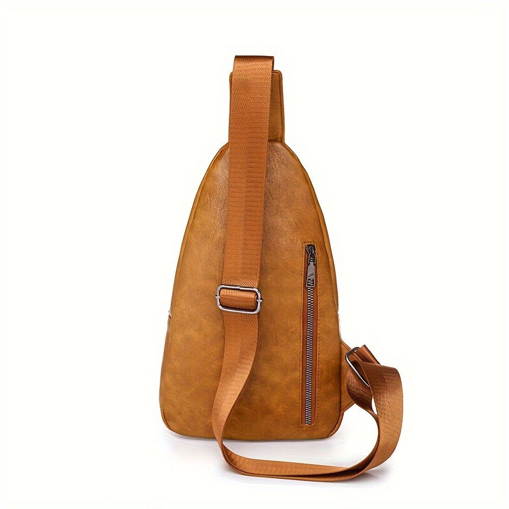 Sling Bag – for Travel & Everyday Use, Faux Leather Retro Chest Sling | Bag Vero – detail view 11