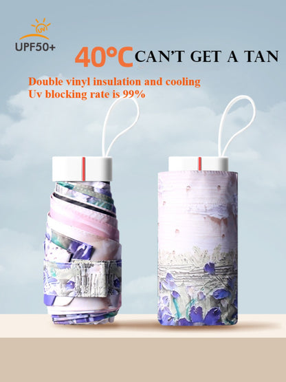 Digital Print Flat Portable Pocket Umbrella