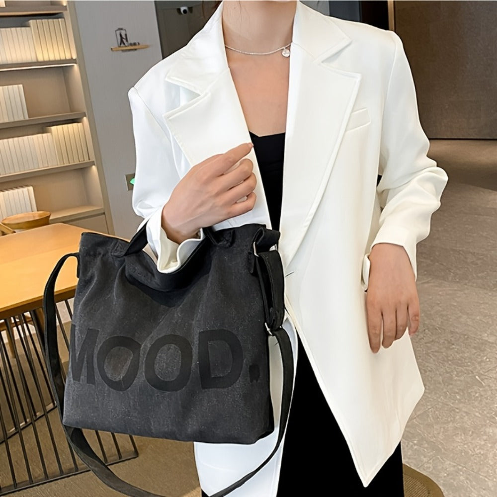 Large-Capacity Canvas Bag with a Easy And Versatile Design, Suitable for Students, Featuring a One-Shoulder Crossbody Style
