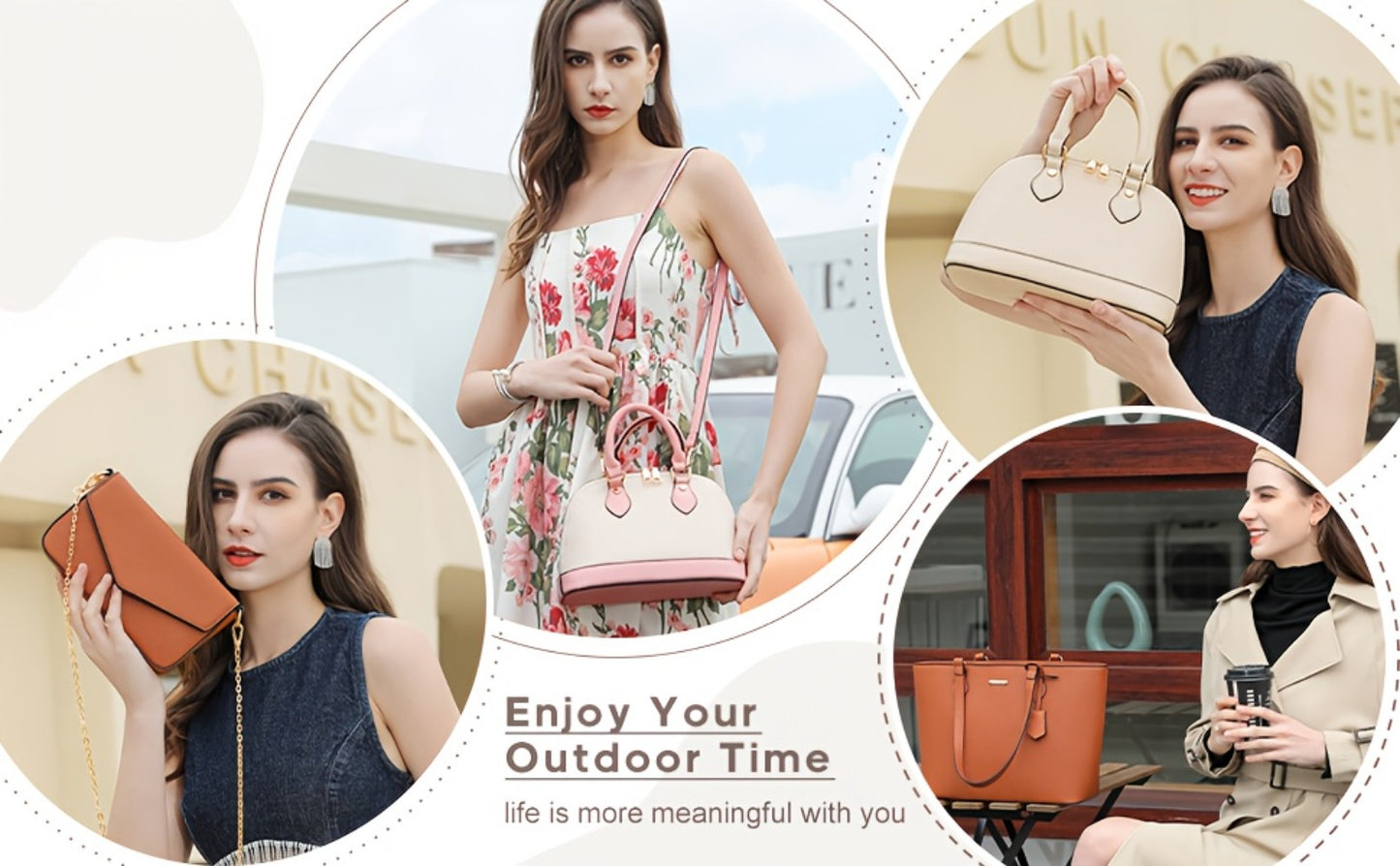 UKEIN 4pcs Set of Women'S Stylish Handbags, Purses, Wallets, Tote Bags, And Casual Crossbody Bags, Perfect Valentine'S Day Gift for Women And, Includes 4 Satchel Purses