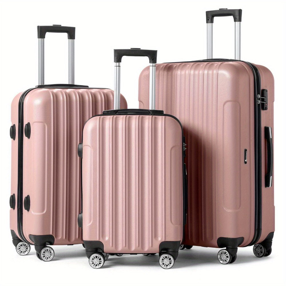 3pcs Luggage 20/ 24/ 28-Inch, Durable Hard Shell, 360 Spinner Wheels, Multifunctional Large Capacity, Lightweight Travel Suitcase