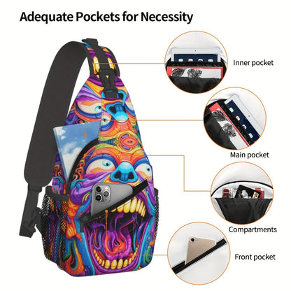 Crossbody Chest Bag Hiking Backpack Cartoon Disgusting Mouth Shoulder Bag Folding Large Capacity Fashion Durable Can Be Used for Shopping, Work, Travel Beach Bag Fishing Backpack Travel Additions Must Have Backpack for School Back Christmas Gifts