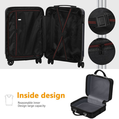 2pcs Hardside Luggage Set 20In Carry-On And 14In Bag, Spinner Wheels, TSA Approved Lock, Hooks, for Short Trips And Business Travel