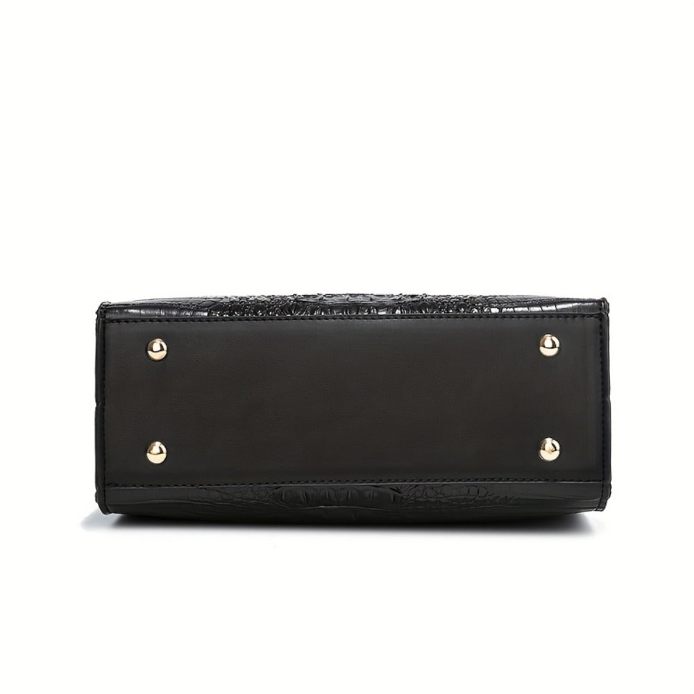 Crossbody Bag for Women – Convertible, Croc Print Heart Charm Top | Bag Vero – detail view 11