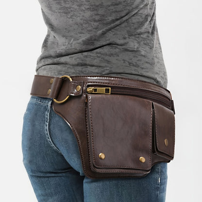 Waist Bag – Multi-Pocket, Leather Waist Metal Buckle Multi | Bag Vero – detail view 9
