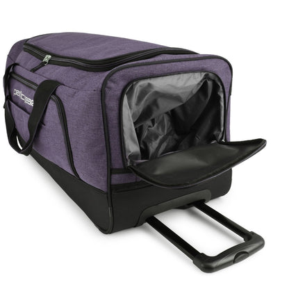 Pacific Gear Keystone 30" Polyester Upright Rolling Duffel Bag | Large Capacity, Lightweight, Retractable Handle & Recessed Wheels | Navy, Bright Red, Black, Grey, Purple, Olive - for Sports, Long Trips, & Camping