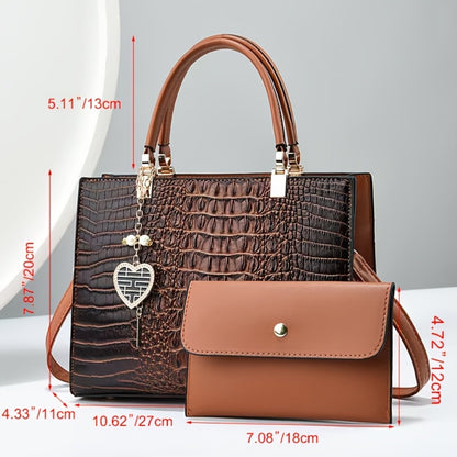 Small Women's Tote Bag 2025 Spring and Summer New European and American Fashion Crocodile Pattern Shoulder Crossbody Bag
