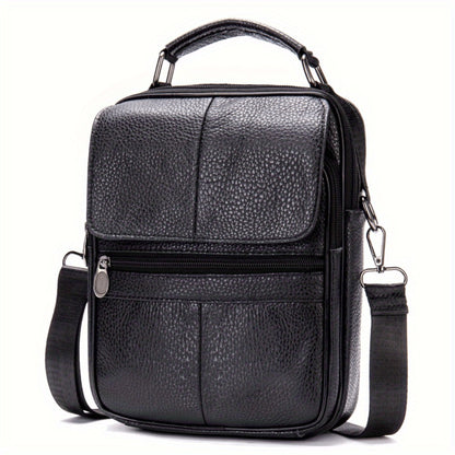 Genuine Leather Top Layer Cowhide Men's Business Crossbody Bag - Fashionable Shoulder Bag, Large Capacity Wallet - For Men - Suitable for Work & Travel - Perfect Gift for Business Professionals