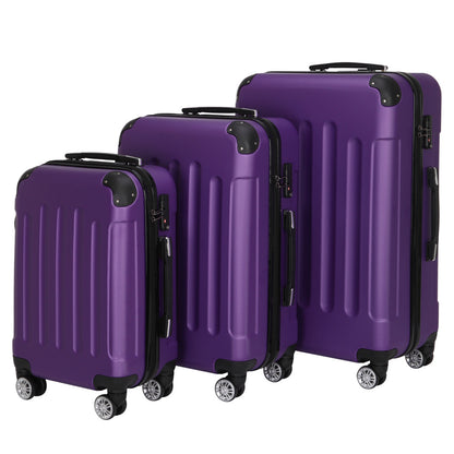 3-in-1 Portable ABS Trolley Case luggage 20" / 24" / 28" Purple