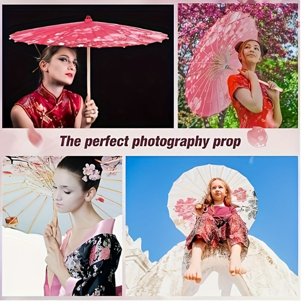 12pcs Wedding Umbrella, Paper Umbrellas, Handmade Chinese Oiled Paper Umbrella Bamboo Rayon Y Chinese Japanese Parasol Flower Art Dance Umbrella,, Wedding Party Supplies, Photography Supplies