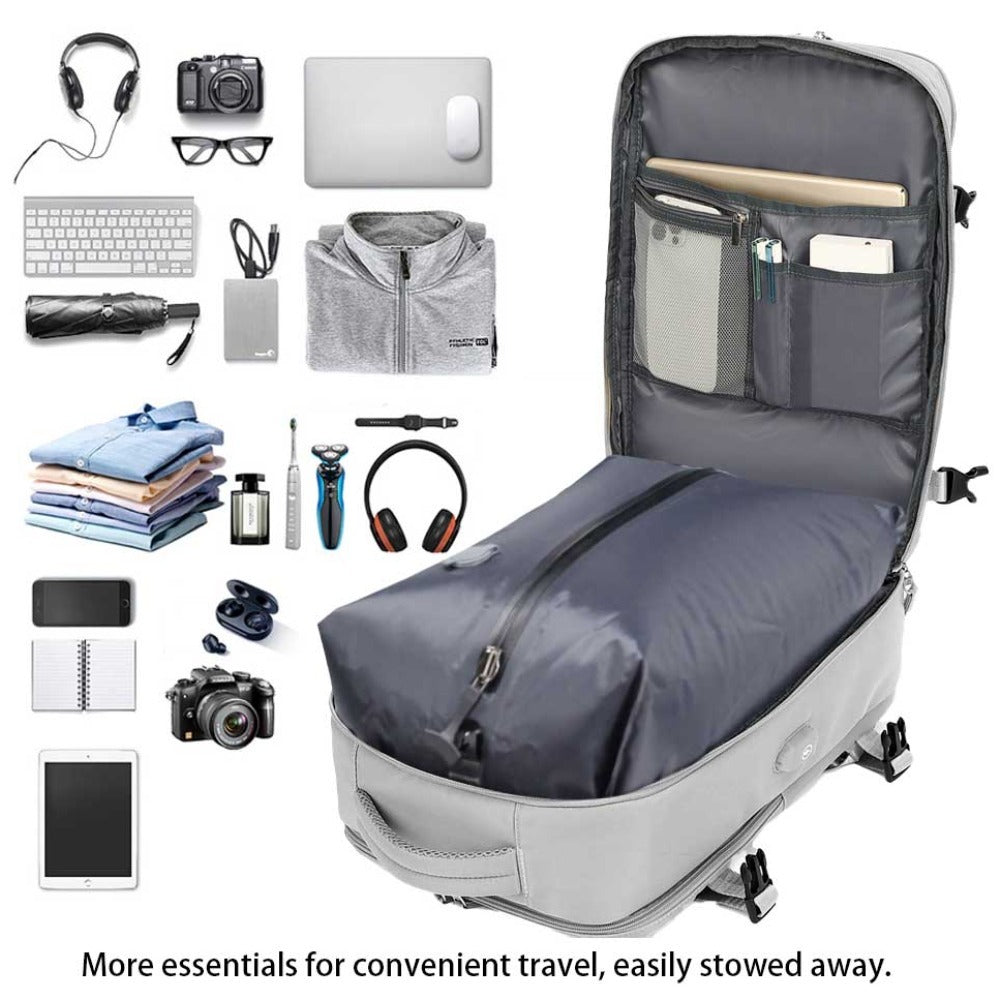 Vacuum Compression Backpack (with Air Pump) Travel Rucksack, Large Capacity and Durable for Business Trips, Hiking and Camping