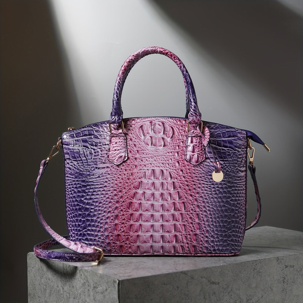 Women's fashion high-end handbag cross-body women's bag color crocodile pattern handbag women's work handbag cross-body bag