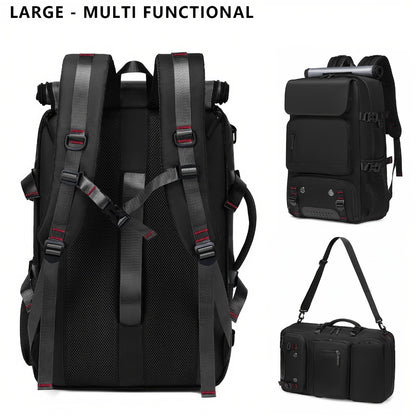 2025 New Style Men'S And Women'S Large Capacity Travel Backpack with Independent Shoe Compartment, Drawstring Closure And Multiple Pockets - Durable Hiking Backpack for Outdoor Commuting, Business Trips, Festivals - Belt Decorations