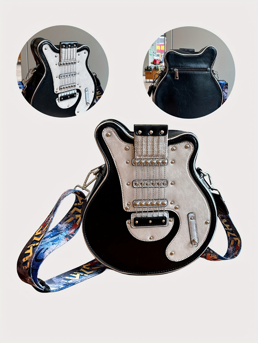 Crossbody Bag – Guitar Shaped Y2k Chain Rivet | Bag Vero – detail view 32