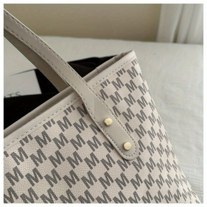 Light Luxury, Minimalist, Fashionable, High-End Texture, Design Sense, Tote Bag, Women'S Retro Checkered Pattern, Large Capacity Shoulder Bag
