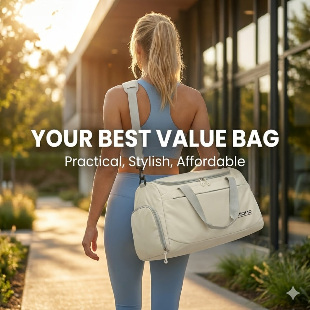 Essential Weekender Gym Bag with Wet Pouch & Shoe Garage, Convertible Style for Worry-Free Travel