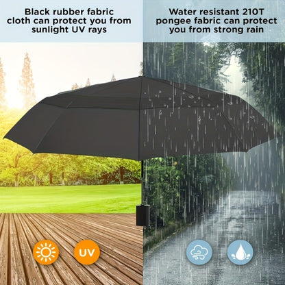 Super 12-rib Windproof And Waterproof Folding Umbrella, UPF50+, Upgraded And Reinforced Thick All Steel Umbrella, Suitable for Business Men And Women Travel, Reinforced Umbrella for Rainy And Sunny Students!