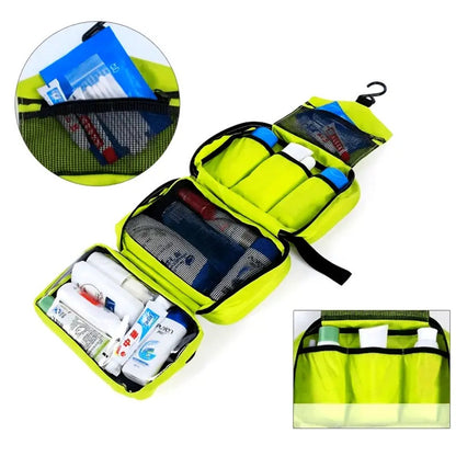 New Unisex Travel Hanging Toiletry Organizer Bag with Sturdy Hooks, High-Quality Design, Multiple Compartments And Mesh Pockets - Lightweight And Durable Zipper Closure Suitable for Airplanes, Trains, Cars