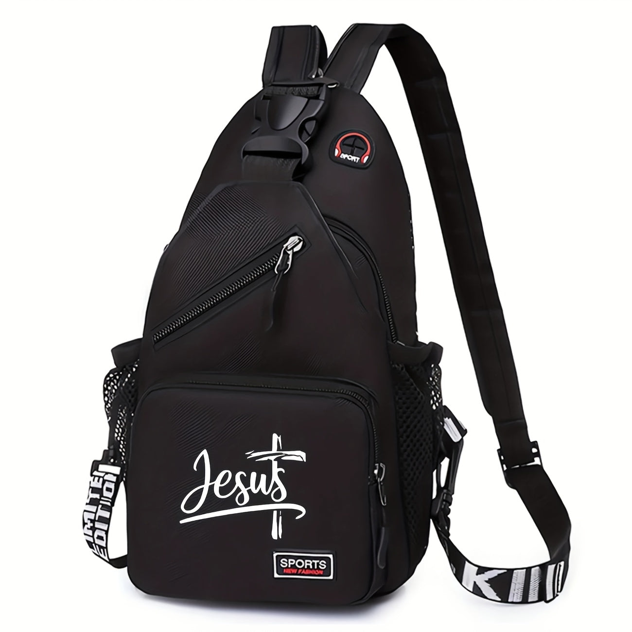 A Large Capacity Crossbody Bag Featuring a Print, with an Adjustable Strap, Lightweight And Foldable, Ideal for Outdoor Adventures, Work, And Everyday Use, Making It an Excellent Gift for Valentine'S Day Or for Christians