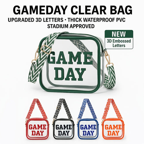 2026 Exclusive New Arrival, Game Day Clear Bag For Stadium Events With Letter Patches Stadium Approved Clear Crossbody Purse For Concerts Sports Events, Perfect For Football Fans