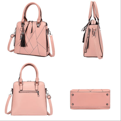 2026 4pcs Set PU Minimalist Style Women's Bag Set, Lightweight Women's Shoulder Bag, Large Capacity Women's Crossbody Bag Tote Bag with Cat Tassel Decoration, Suitable As A Gift, Game Day Bag, Football Fan Gear for All Fans