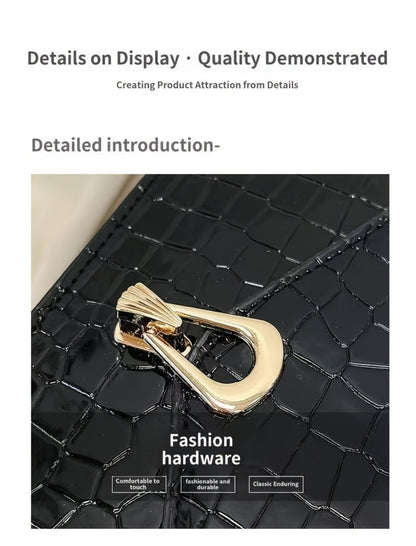 Crossbody Bag for Women – Crocodile Pattern Vintage Detachable Strap | Bag Vero – detail view 16