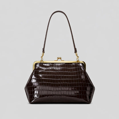 Luxury-inspired, Niche-design Large Clasp-closure Clutch Bag-spacious, Stylish, and Versatile. Metal-framed Evening Clutch-perfect for Birthdays and Holidays.