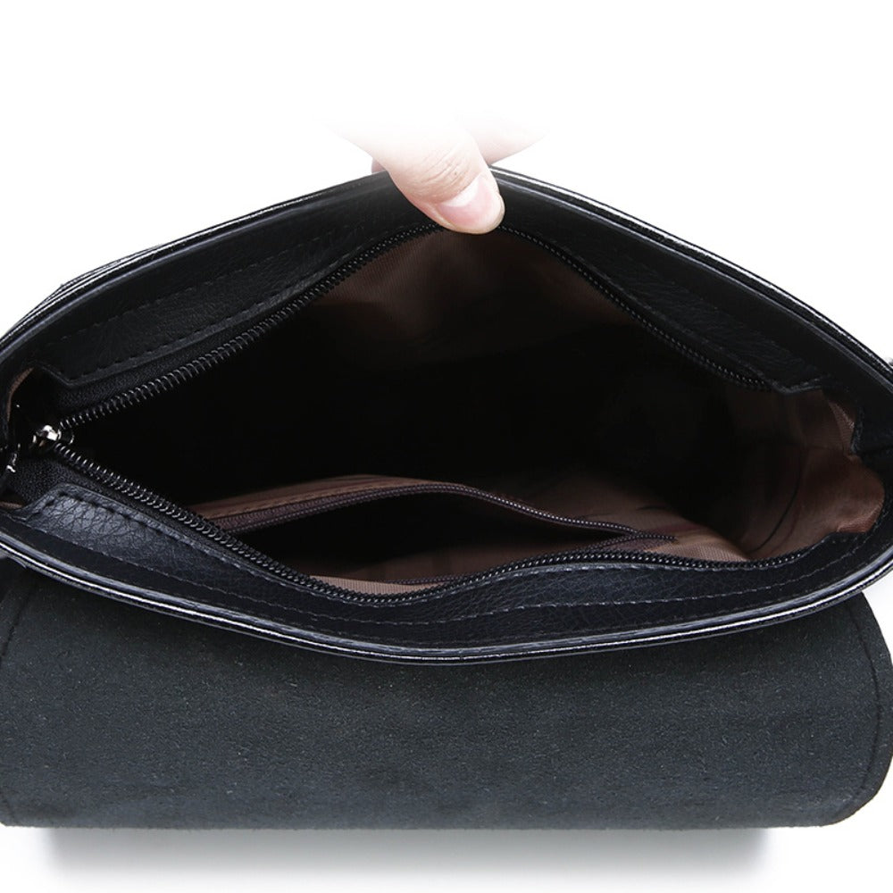 PU Textured Business Men's Shoulder Bag, Crossbody Men's Backpack, Scratch Resistant, Wear-resistant and High Quality, Briefcase Suitable for Office, Daily Travel, Local Fast Delivery