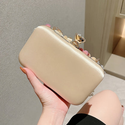 Flower bag single shoulder crossbody bag cheongsam bag fairy hand-held bag banquet bag bridesmaid bride small square bag