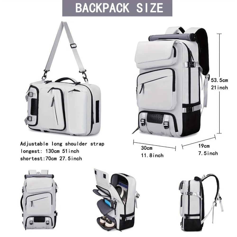 Large Capacity Travel Backpack Suitable for Both Men And Women, Designed for Carry-On Use And Approved by Airlines. It Features a Compartment for Shoes And Can Accommodate a 17.3-Inch Laptop, Making It Ideal for Business, Work, Gym
