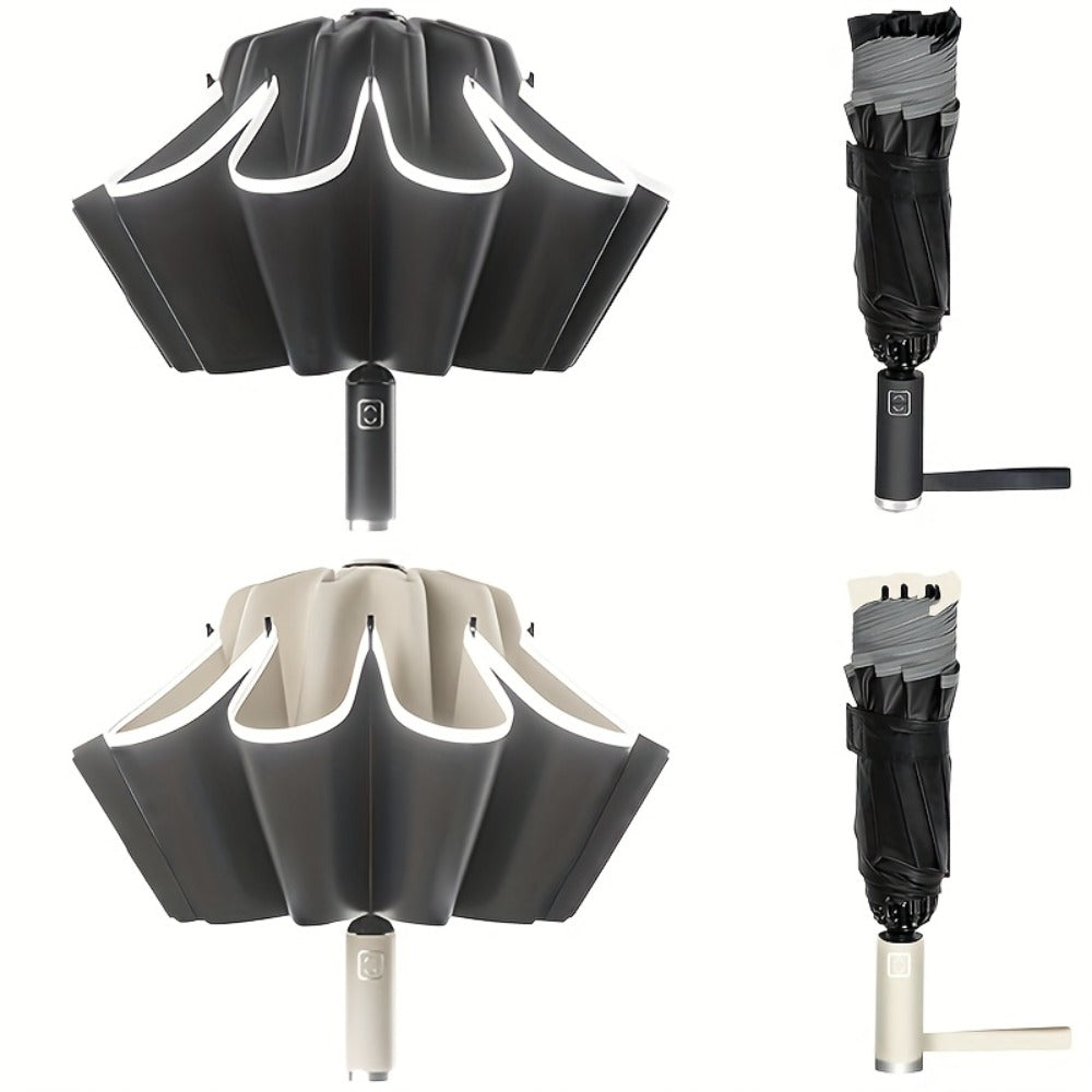 1pc Automatic Folding Umbrella Heavy-Duty Windproof & with Suitable for All Weather, Compact Portable Canopy, Automatic Open/Close System, 20-Rib Sturdy Frame for Travel, Business, for & Gift