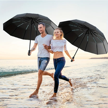 1pc Automatic Folding Umbrella Heavy-Duty Windproof & with Suitable for All Weather, Compact Portable Canopy, Automatic Open/Close System, 20-Rib Sturdy Frame for Travel, Business, for & Gift