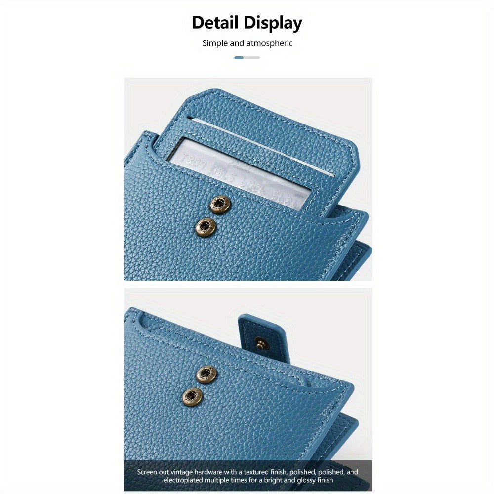 1pc Women's RFID Blocking Bifold Wallet - Compact Soft Card Holder with Zipper Coin Pocket & 4 ID Windows, Small Slim Minimalist Purse for Women