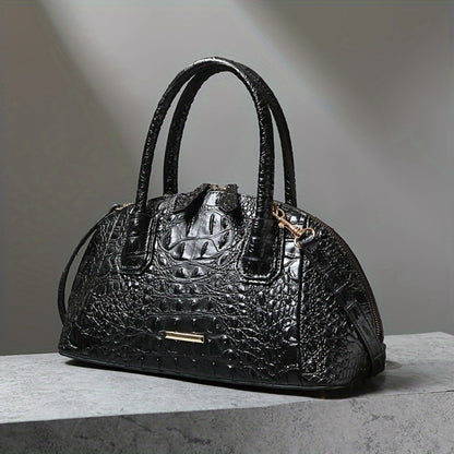 Luxurious Crocodile Print Top Handle Satchel Bag - Stylish Crossbody Design, Spacious Interior, Magnetic Snap Closure, Adjustable Shoulder Strap - Women'S Fashion Handbag, Boston Purse, Perfect for Work, Travel, And Daily Use