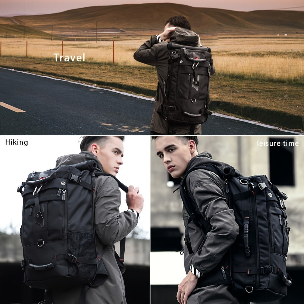 Spacious Travel Backpack, Versatile Shoulder Bag, Men'S Hiking Pack, Outdoor Sports Rucksack, Everyday Daypack, School Backpack, Compatible with 15.6-Inch And 17.3-Inch Laptops