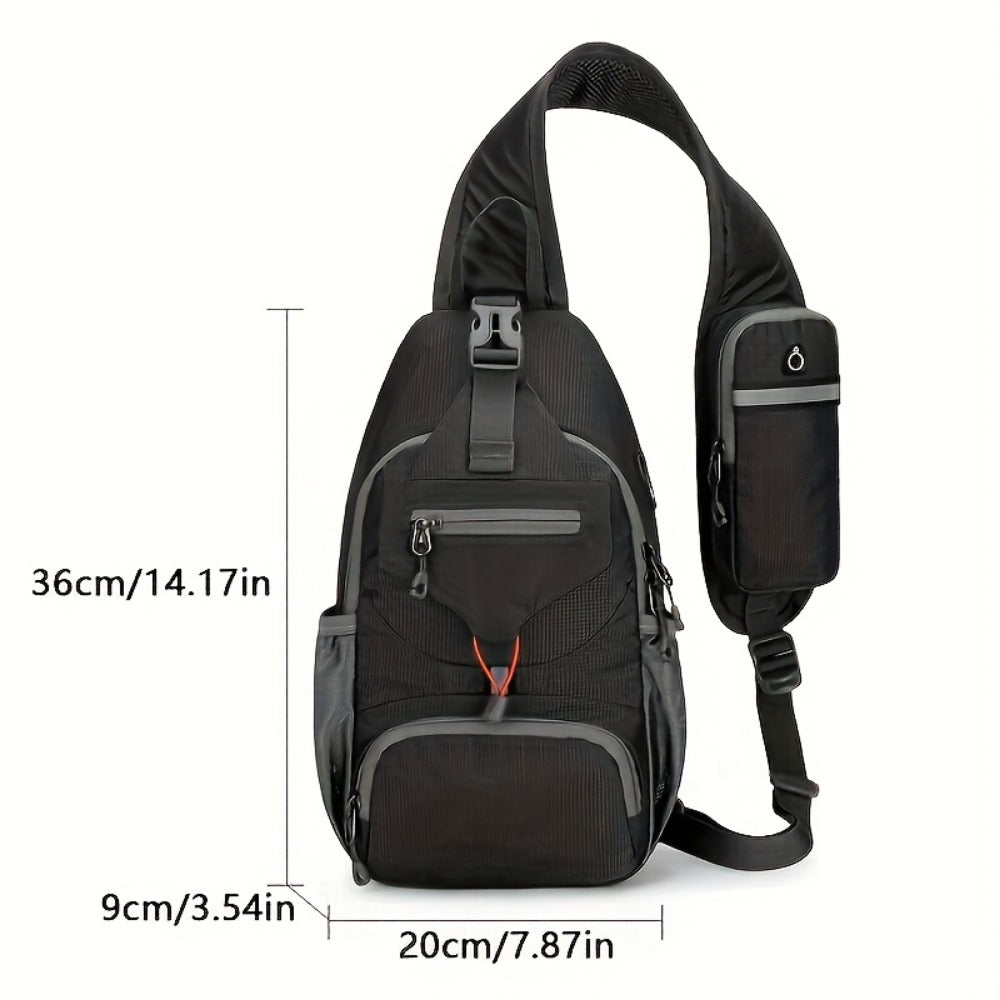 Sling Bag – Nylon, Large Capacity, Adjustable Strap, Multi Pocket | Bag Vero – detail view 9