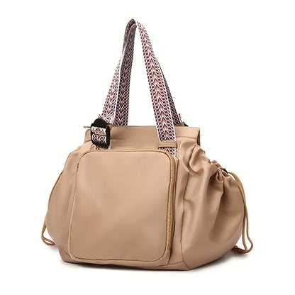 Trendy Style, Fitness Bag with Large Capacity, Expandable Shoulder Tote Bag, Women's Fashionable Backpack Multifunctional Fitness Bag, Multiple Color Options, Blue, Black, Brown, White, Khaki