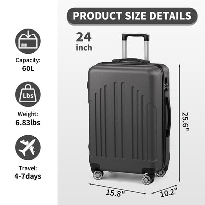 20/24/28 Inch Carry On Luggage, Airline Approved Hard Shell Carry On Suitcase with Wheels, TSA Approved Lock, Lightweight Hard Case Travel Luggage