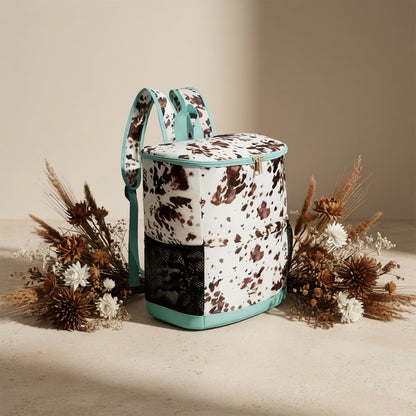 Leopard Print Insulated Cooler Backpack Large Capacity 7.93gal Lunch Bag Soft Cooler Bag for Beach Picnic Tailgate Camping Travel