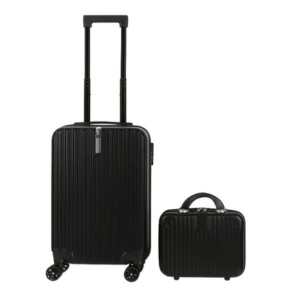 Two-Piece Luggage Set (20" And 14" Backpack) for Travel, Featuring Checked Suitcases That Are Lightweight And Portable, with Hard Sides And Spinner Wheels, Available in Rose Golden, Black, And Dark Blue