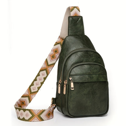 1pc Small Crossbody Sling Bag & Belt Bag for Women & Men - Lightweight PU Backpack/Shoulder Purse with Adjustable Strap, -Fade Technology, Zipper Closure, Hands-Free Travel Bag () - Stylish for, Shopping, Outings