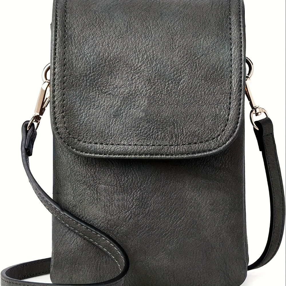 Women's Solid Color PU Messenger Bag Crossbody Bag With Adjustable Strap - Zipper Closure, Polyester Lining | Hand Wash Friendly | Durable Design